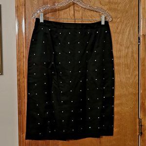 Black Satin and Rhinestone Skirt